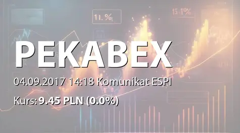 Poznańska Korporacja Budowlana Pekabex S.A.: Umowa spółki zależnej ze Skanska Sverige AB (2017-09-04)