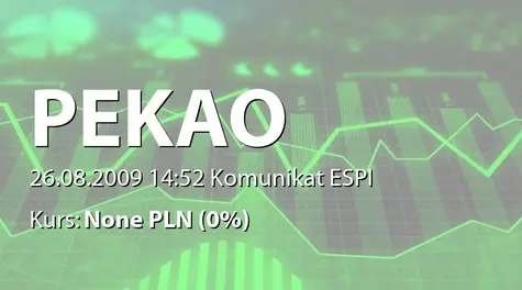 Bank Polska Kasa Opieki S.A.: Zakup i sprzedaż akcji przez osobę powiązaną (2009-08-26)