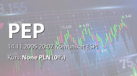 Polenergia S.A.: Korekta prognozy na 2005 rok (2005-11-14)