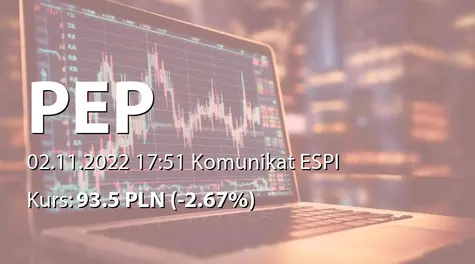 Polenergia S.A.: Wstepne wybrane skonsolidowane wyiniki finansowe za 9 miesięcy 2022 (2022-11-02)