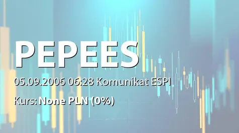 Przedsiębiorstwo Przemysłu Spożywczego PEPEES S.A.: Umowa z Bankiem BPH SA - 16,5 mln zł (2006-09-05)
