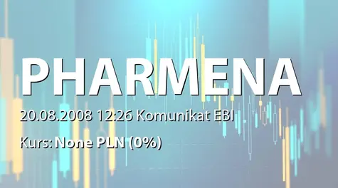 Pharmena S.A.: Wniosek o wyznaczenie pierwszego dnia notowania instrumentĂłw finansowych na rynku NewConnect (2008-08-20)