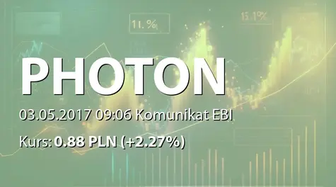 Photon Energy N.V.: Chat ws. wynikĂłw finansowych za I kwartał 2017 (2017-05-03)