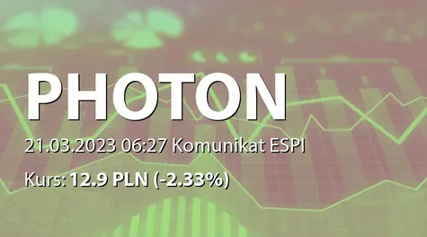 Photon Energy N.V.: Securing the capacity of 389 MW DSR and blocking EUR 24.8 million of revenues in 2024 (2023-03-21)