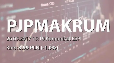 PJP MAKRUM S.A.: Nabycie akcji przez Makrum Development sp. z o.o. (2017-05-26)