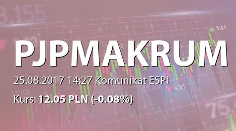 PJP MAKRUM S.A.: Pierwsze zawiadomienie o zamiarze połączenia z Makrum Project Mangement sp. z o.o.  (2017-08-25)