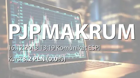 PJP MAKRUM S.A.: Zakończenie  I etapu zakupu akcji własnych (2013-12-16)