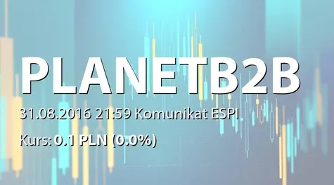 Planet B2B S.A.: Aneksu do listu intencyjnego z Bioalt sp. z o.o. (2016-08-31)