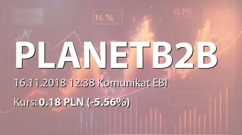 Planet B2B S.A.: NWZ - przerwa w obradach do 29 listopada 2018 r. (2018-11-16)