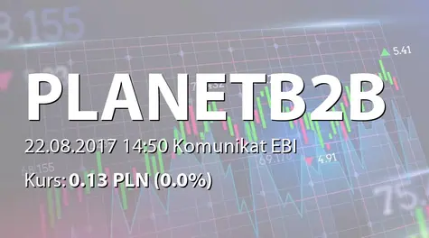 Planet B2B S.A.: Rejestracja podwyĹźszenia kapitału w KRS (2017-08-22)