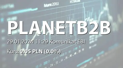Planet B2B S.A.: Terminy przekazywania raportów okresowych w 2024 roku (2024-01-29)
