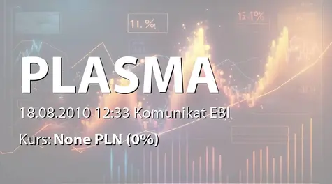Plasma System S.A.: Informacja akcjonariusza dot. sprzedaży większościowego pakietu akcji (2010-08-18)