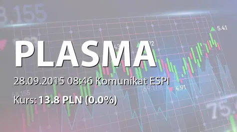 Plasma System S.A.: Nabycie akcji przez Plasma MBO sp. z o.o. (2015-09-28)