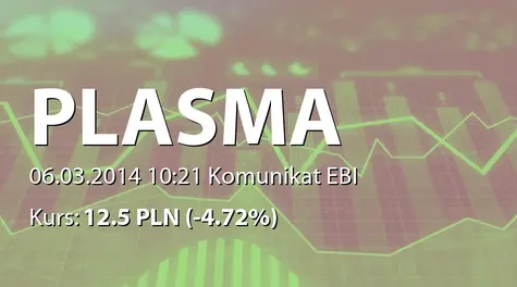 Plasma System S.A.: Umowa z Energotechnika - Energorozroch SA - 4,2 mln PLN (2014-03-06)