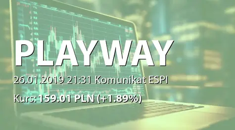 PlayWay S.A.: Terminy przekazywania raportów w 2019 roku (2019-01-26)