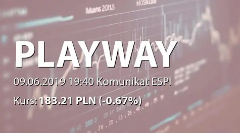 PlayWay S.A.: Uzupełnienie raportu ESPI 29/2019 (2019-06-09)
