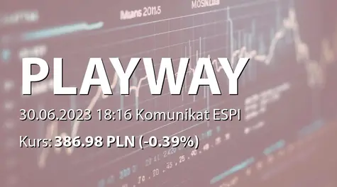 PlayWay S.A.: ZWZ - podjęte uchwały: wypłata dywidendy - 19,39 PLN, przyjęcie programu motywacyjnego, zmiany w statucie (2023-06-30)