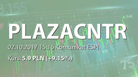 Plaza Centers N.V.: Concluding an agreement with an international investor (2017-10-02)