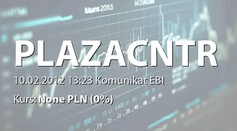 Plaza Centers N.V.: Sprawozdanie roczne z wykonania budżetu gminy za 2010 r. (2012-02-10)