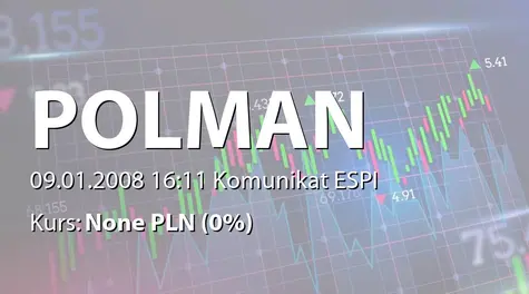 Polman S.A.: Przystąpienie do systemu ESPI (2008-01-09)