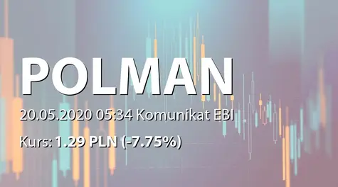 Polman S.A.: ZWZ - ogłoszenie i projekty uchwał: pokrycie straty, zmiany w statucie (2020-05-20)