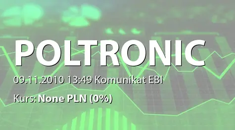 Poltronic S.A.: Oświadczenie w przedmiocie stosowania zasad dobrych praktyk (2010-11-09)