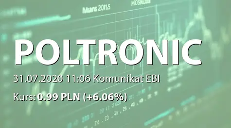 Poltronic S.A.: Powołanie Prezesa Zarządu na kolejną kadencję (2020-07-31)