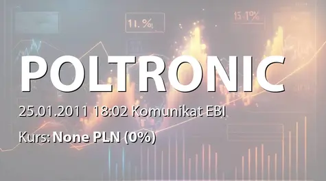 Poltronic S.A.: Raport miesięczny za grudzień 2010 roku (2011-01-25)