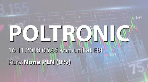 Poltronic S.A.: SA-Q3 2010 (2010-11-16)