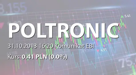 Poltronic S.A.: Umowa z Polską Agencją Rozwoju Przedsiębiorczości - 788,2 tys. zł (2013-10-31)