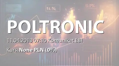 Poltronic S.A.: WZA - podjęte uchwały: podział zysku, wybór RN (2013-04-11)