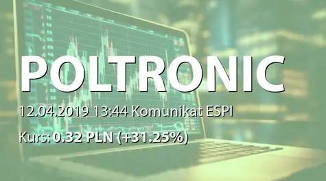 Poltronic S.A.: ZWZ - projekty uchwał: wypłata dywidendy - 0,02 PLN, zmiany w RN (2019-04-12)