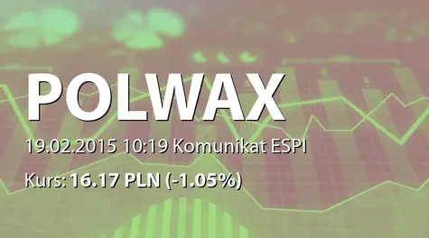 Polwax S.A.: Aneks do umowy z Zakład Produkcyjno-Handlowy Agran Grażyna Grocholska (2015-02-19)