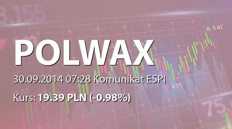 Polwax S.A.: Dopuszczenie do obrotu akcji serii B i C (2014-09-30)