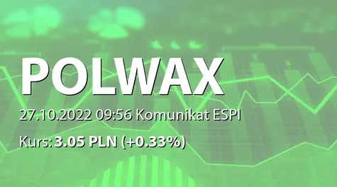 Polwax S.A.: NWZ (11:00) - projekty uchwał: upoważnienie Zarządu do nabywania akcji własnych (2022-10-27)