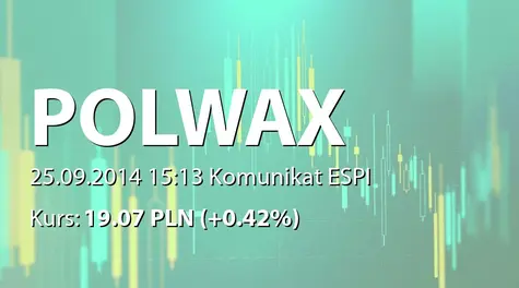 Polwax S.A.: Rejestracja akcji w KDPW (2014-09-25)