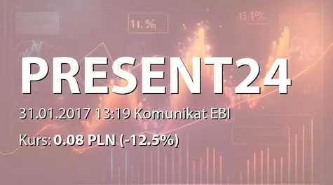 Present24 S.A.: ZamkniÄcie subskrypcji akcji serii E (2017-01-31)