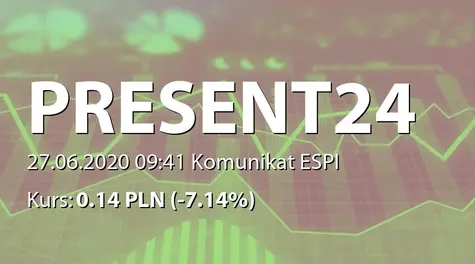 Present24 S.A.: Zgoda RN na emisję akcji serii F (2020-06-27)