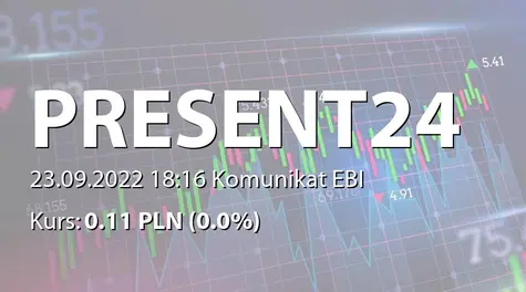 Present24 S.A.: ZWZ - podjęte uchwały: pokrycie straty, dalsze istnienie Spółki (2022-09-23)