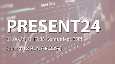 Present24 S.A.: ZWZ - projekty uchwał: podział zysku/pokrycie straty, zmiany w RN, zmiany w statucie (2018-06-01)