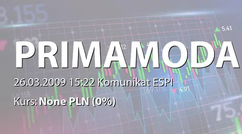 Prima Moda S.A. w restrukturyzacji: Zakup akcji przez Inwest Consulting SA (2009-03-26)