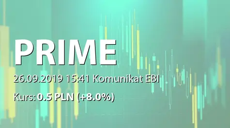 Prime Alternatywna Spółka Inwestycyjna S.A.: Rezygnacja i powołanie Prezesa Zarządu (2019-09-26)