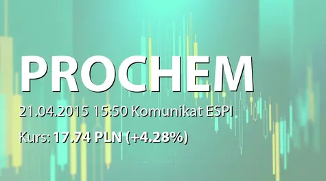 Prochem S.A.: Poręczenia kredytu Irydion sp. z o.o. (2015-04-21)