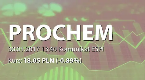 Prochem S.A.: Terminy przekazywania raportów w 2017 roku (2017-01-30)