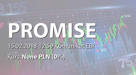 A.P.N. Promise S.A.: Korekta prognozy finansowej GK na 2012 r. (2013-02-15)