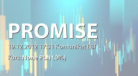 A.P.N. Promise S.A.: Wniosek o wprowadzenie akcji serii E do obrotu na NewConnect (2012-12-19)