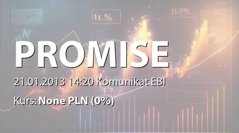 A.P.N. Promise S.A.: Wniosek o wyznaczenie pierwszego dnia notowań akcji serii E (2013-01-21)