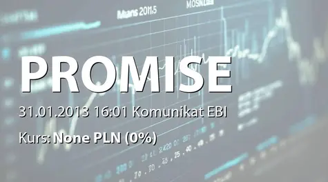A.P.N. Promise S.A.: Wyznaczenie pierwszego dnia notowań akcji serii E (2013-01-31)