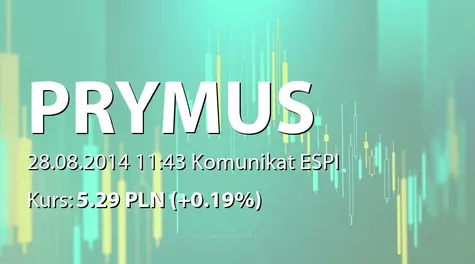 Prymus S.A.: Informacja o akcjach posiadanych przez Gamrat SA i Krzysztofa Moskę (2014-08-28)