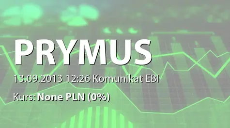 Prymus S.A.: Rejestracja zmian statutu w KRS (2013-09-13)